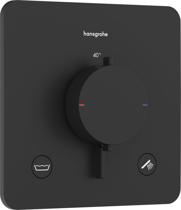 Hansgrohe ecostat confort q - thermostat intégré - 2 fonctions - thermostat de douche - combinaison de sécurité en1717 - noir mat