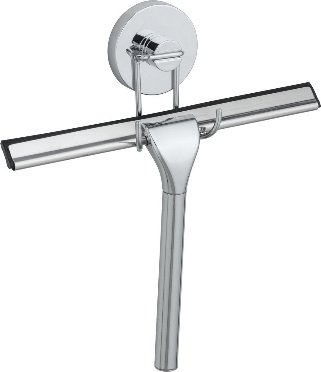 Wenko Balai de douche Vacuum-Loc chromé - Essuie-glace - Extracteur de douche - Fixation sans perçage