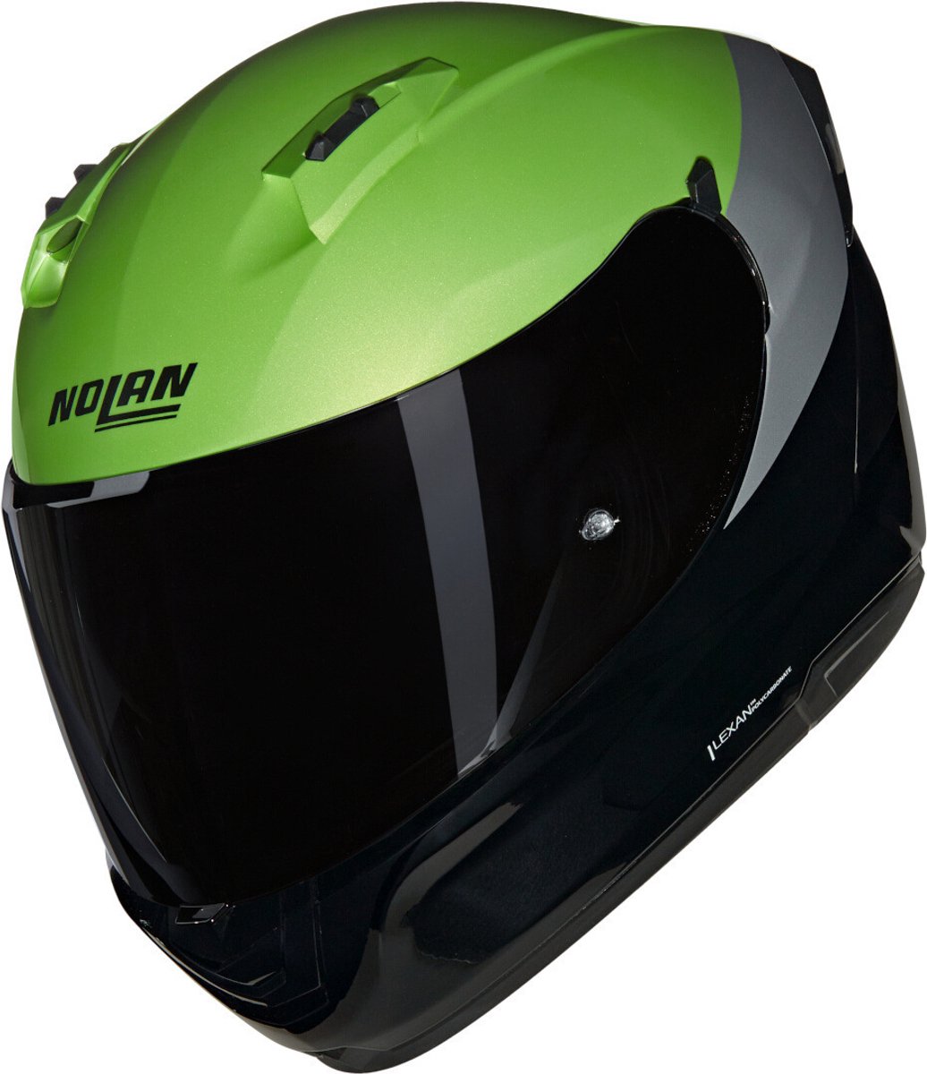 Casque intégral Nolan n60-6 verniciatura spécial 341 noir impulsion vert gris brillant - taille l - casque