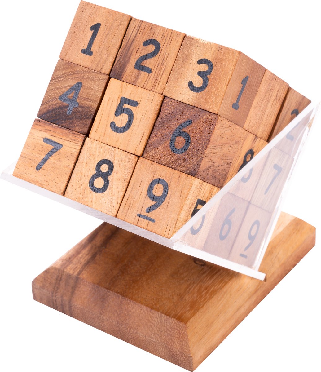 Longfield cube sudoku – casse-tête en bois – puzzle sudoku 3D – jeu de réflexion logique – jeu de puzzle éducatif – bois d'acacia – cœur d'ange