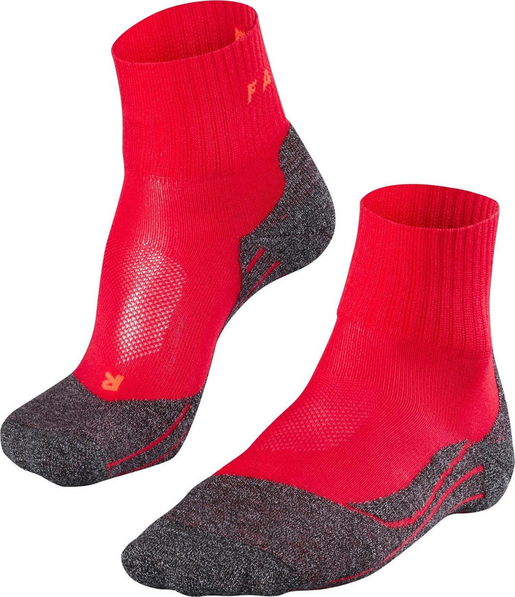 Falke tk2 cool chaussettes de marche courtes anti-ampoules en lyocell épais en matériau fonctionnel femme rouge - taille 35-36