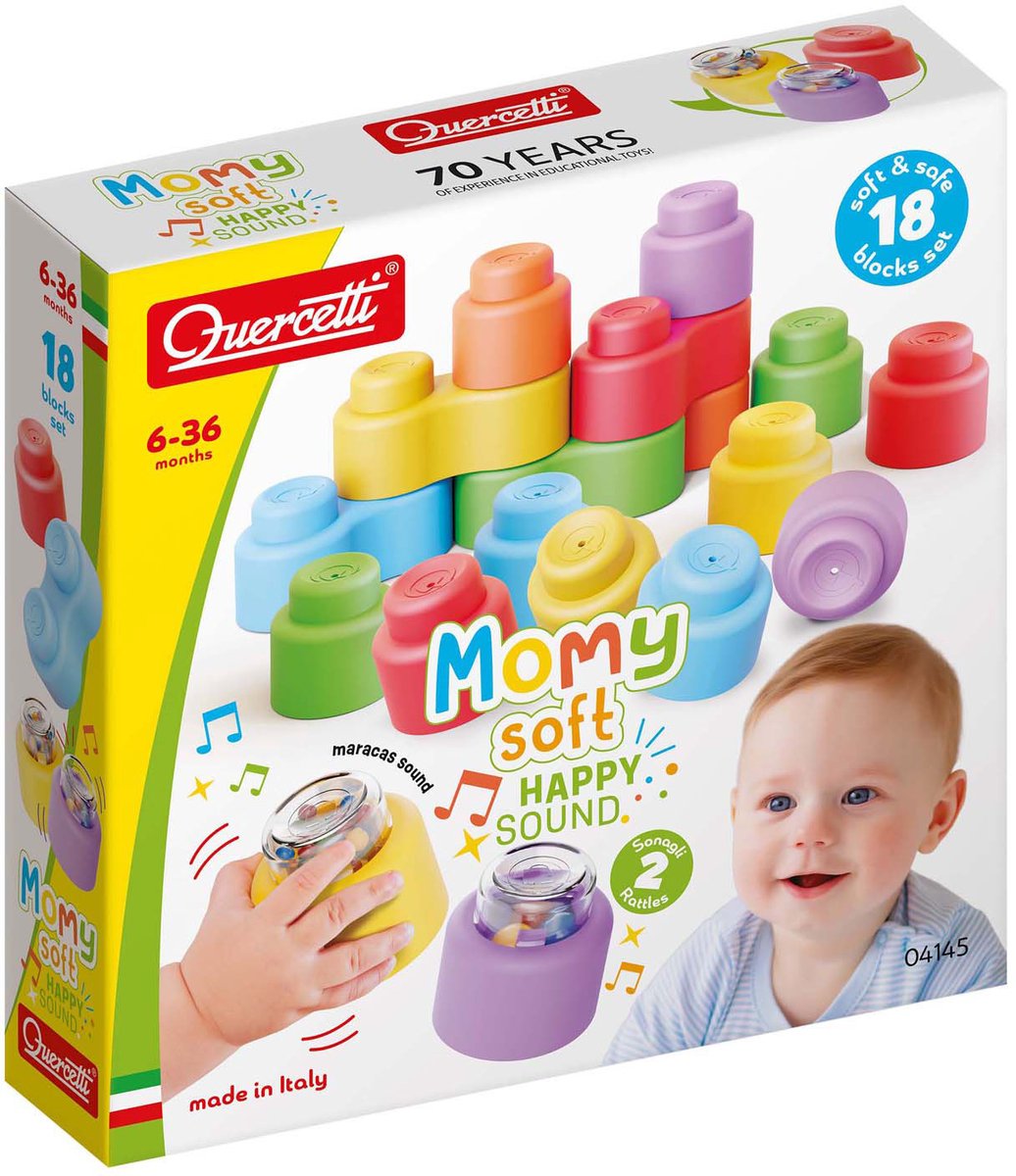 Quercetti Momy Soft Building Blocs avec Sound, 18dlg.