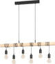 Lampe suspendue Eglo townshend - e27 - 100 cm - marron noir - bois fsc