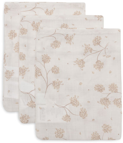 Jollein débarbouillettes hydrophiles 15x20cm - rêves feuillus - coton - 3 pièces