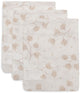 Jollein débarbouillettes hydrophiles 15x20cm - rêves feuillus - coton - 3 pièces