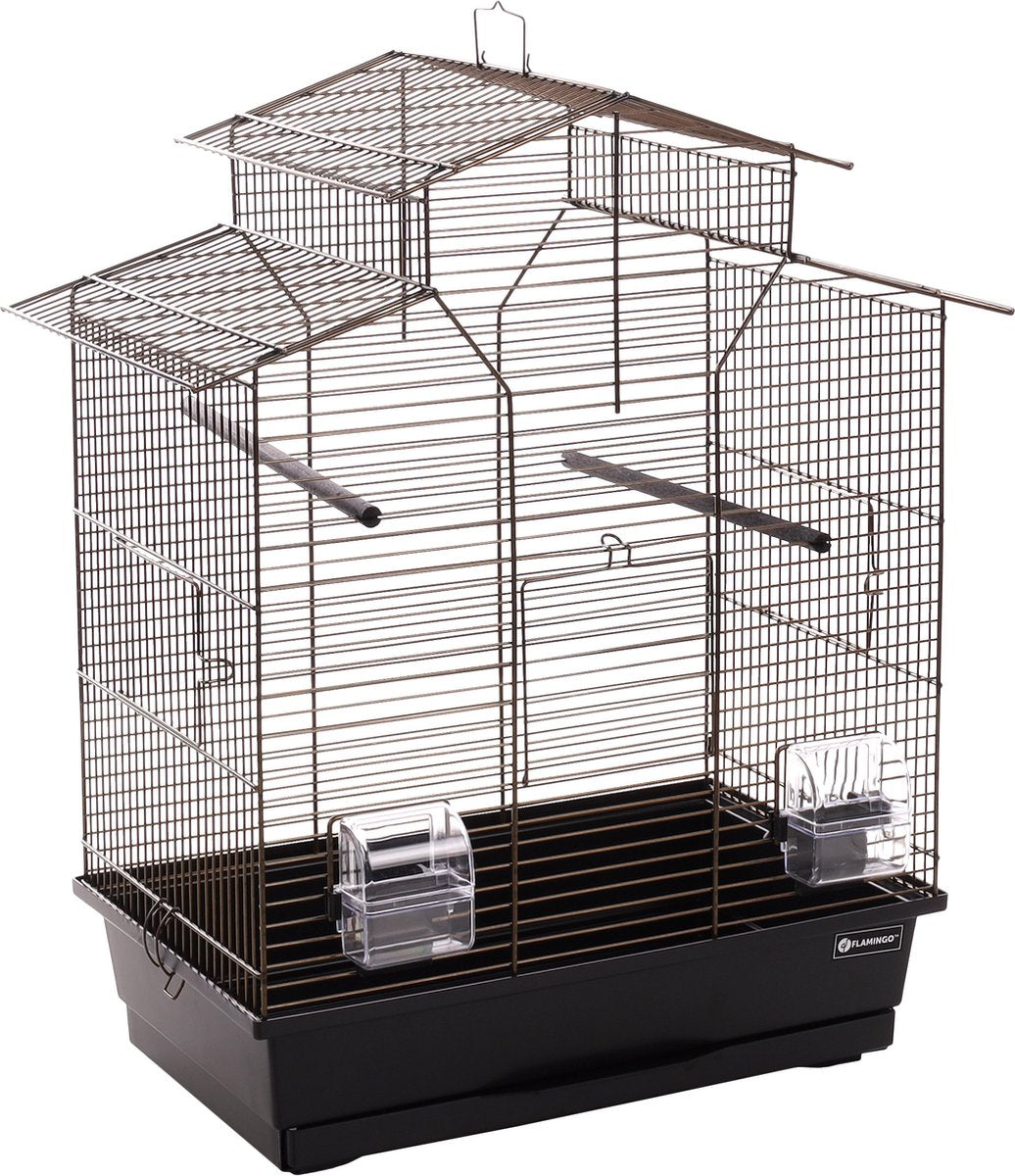 Cage à perruches Flamingo numfor 1 bronze noir