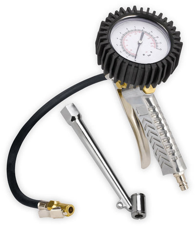 Pompe de gonflage des pneus avec manomètre professionnel Einhell - pression de service : 0-8 bar - longueur du tuyau : 44 cm - incl. valve de reniflard, bouchon de valve, adaptateur professionnel de pression des pneus