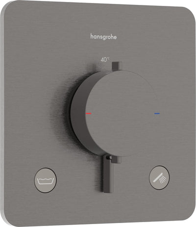 Hansgrohe ecostat confort q - thermostat intégré - 2 fonctions - thermostat de douche - combinaison de sécurité en1717 - chrome noir brossé
