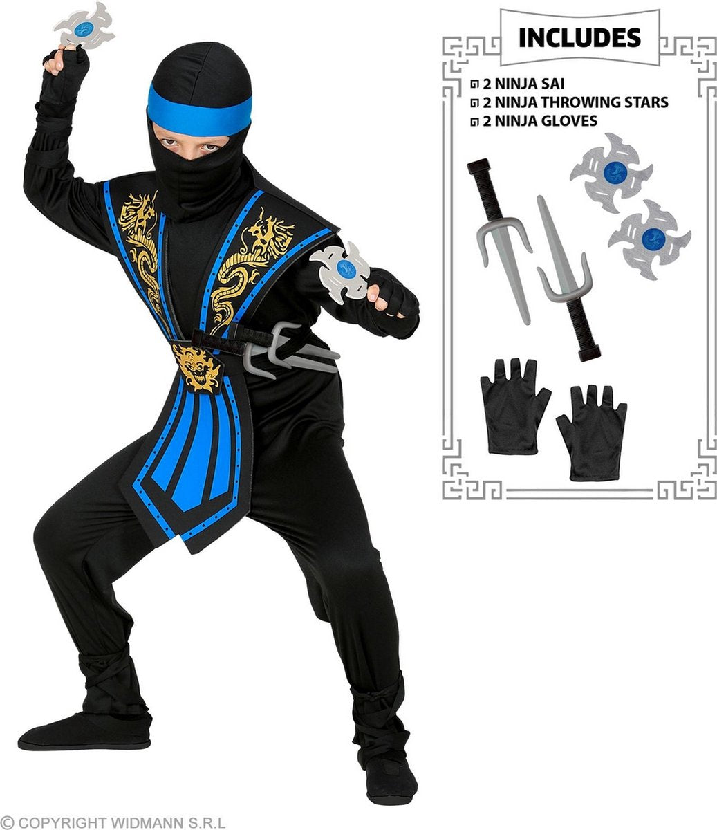 Finidi costume ninja enfants kombat bleu