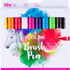 Bruynzeel Ecoline Brush Brush Pen Set transparent, 10 couleurs
