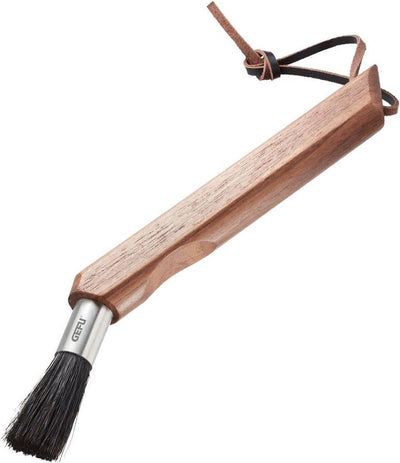 Brosse de nettoyage Gefu Dusto pour moulin à café et machine à café - poils naturels en bois de noyer