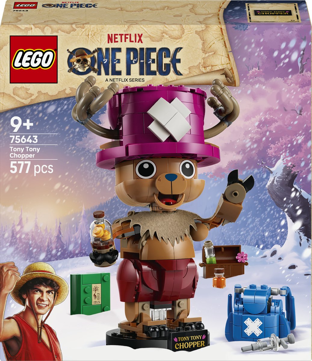 Lego une pièce tony tony chopper une pièce merch, jouets pirate pour enfants 75643