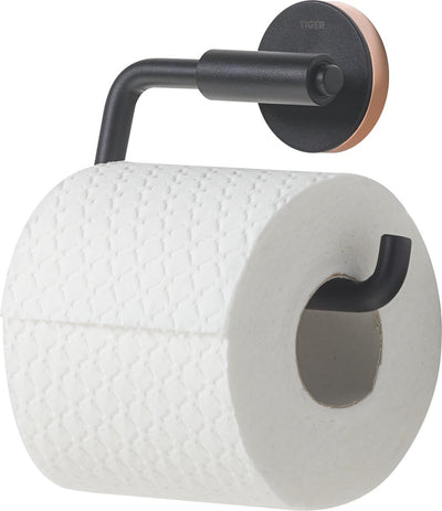 Tiger urban - porte-rouleau de papier toilette sans abattant - porte-rouleau de papier toilette - sans perçage - perçage ou collage - noir