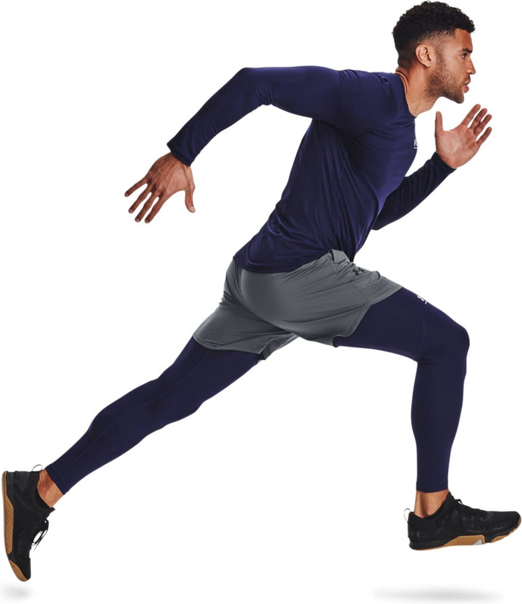 Under Armour UA CG Armour Leggings-Bleu Leggings de sport pour hommes - Midnight Navy - Blanc