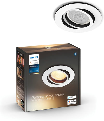 Spot encastrable Philips Hue Milliskin - lumière blanche chaude à froide - 1 pièce - blanc - rond