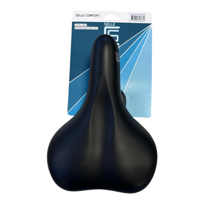 Selle Comfort Ride Ride. Noir avec des pare-chocs blancs