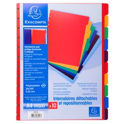 Onglets exacompta 86003e a4 maxi polypropylène