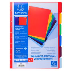 Onglets exacompta 86002e a4 maxi polypropylène