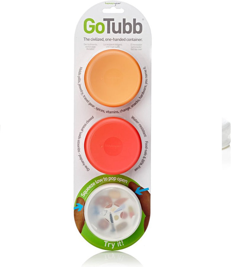Human Gear gotubb 3-pack boîtes de rangement moyennes clair rouge orange