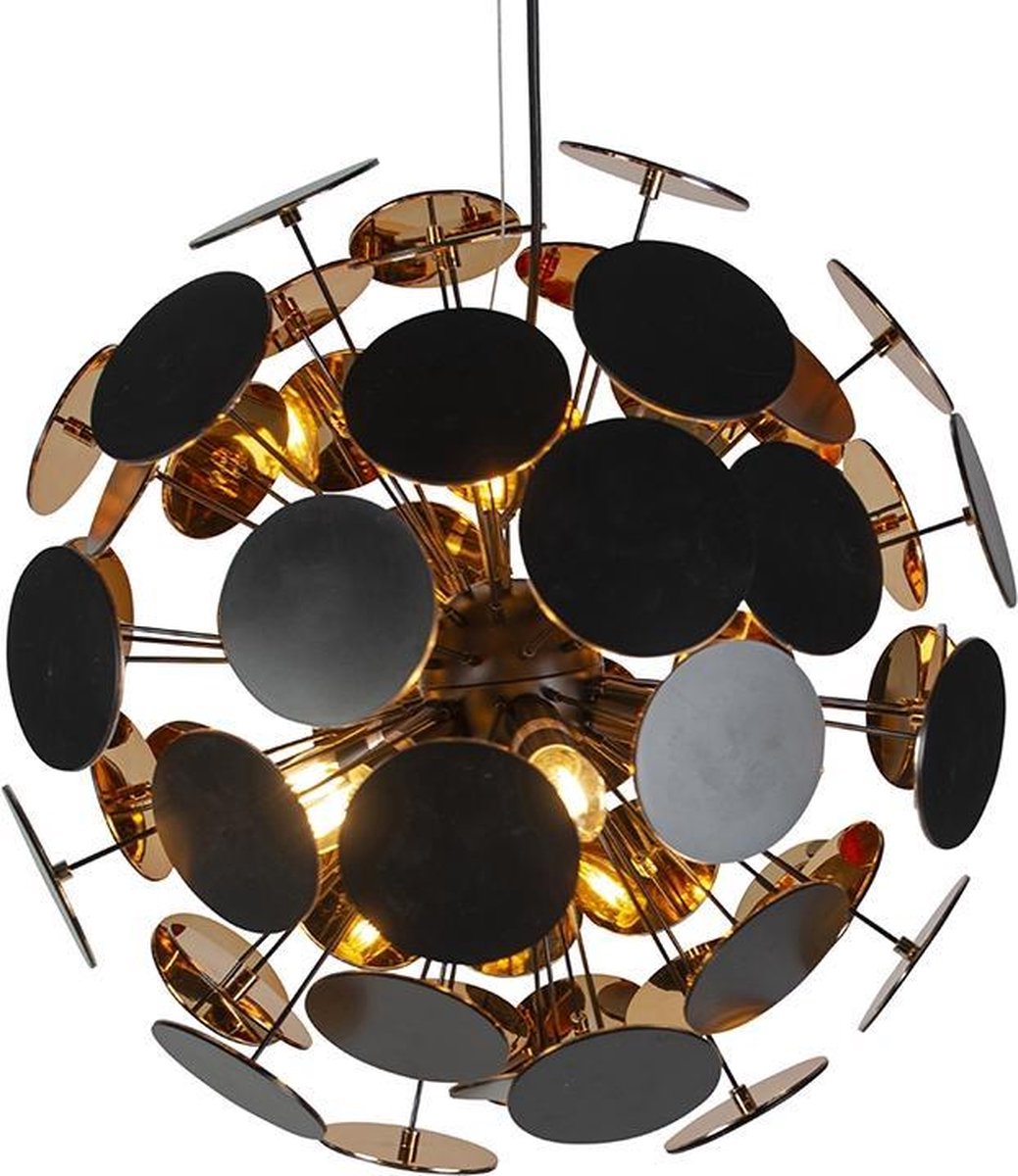 Trio discalgo - lampe suspendue - noir mat - excl. 6x e14 4 w - montage au plafond - réglable en hauteur