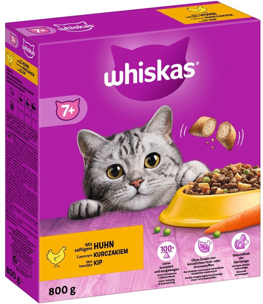Whiskas croquettes senior - nourriture pour chat - poulet 800 g