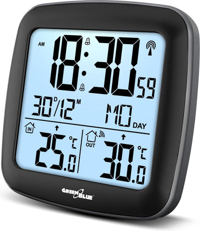 Station météo sans fil Greenblue avec DCF GB542 avec calendrier et alarme