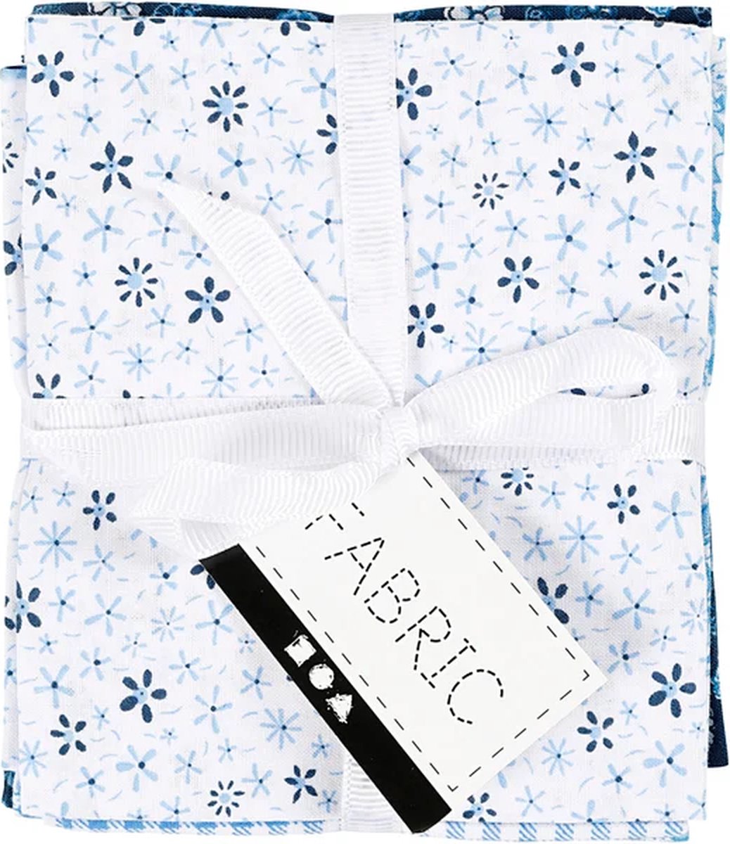 Fabric de patchwork bleu 45x55cm, 4st.