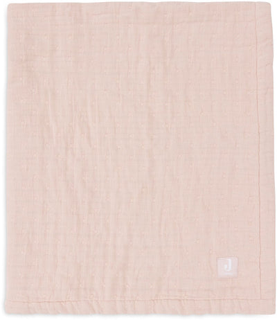 Jollein couverture bébé berceau jersey 75x100cm - jacquard rose sauvage - gots