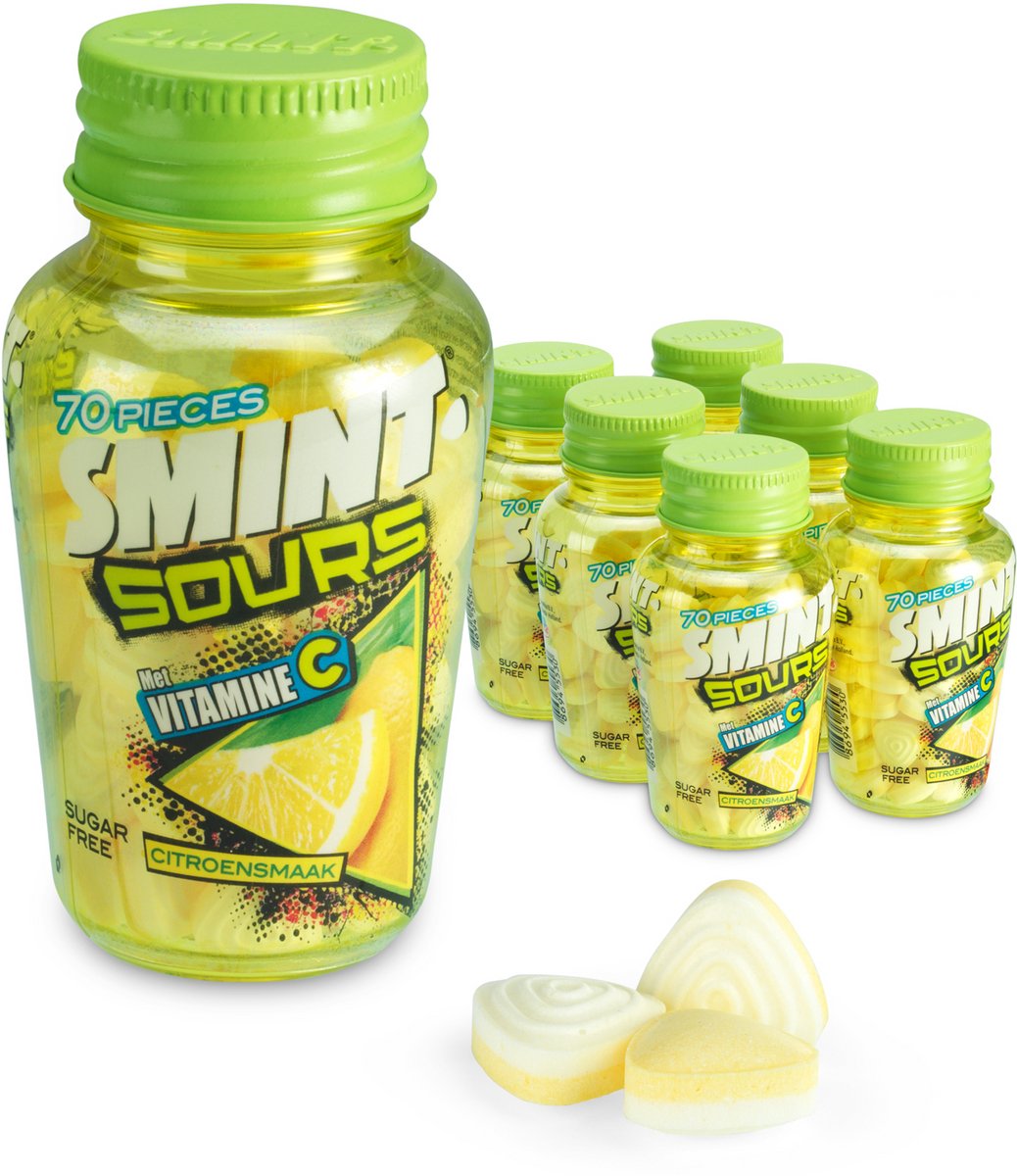 Pot de citron smint sours (6x 70 pièces)