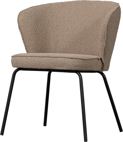Chaise de salle à manger Woood admet - bouclé - beige - 77x60x59 cm