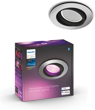 Spot encastrable Philips Hue Centura - lumière blanche et colorée - 1 pièce - aluminium - rond - gu10