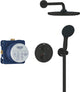 Système de douche encastrable Grohe Quickfix Precision - fixation ronde - noir mat