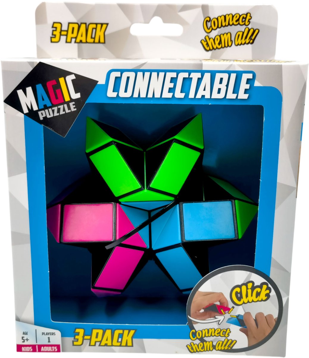 Puzzle magique connectable, pack de 3 jeux d'adresse pour enfants.