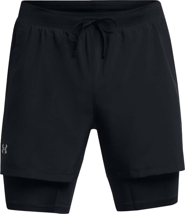 Under Armour UA Launch 5'' 2-in-1 Shorts-BLK Pantalon de sport pour hommes - Noir - Réfléchissant