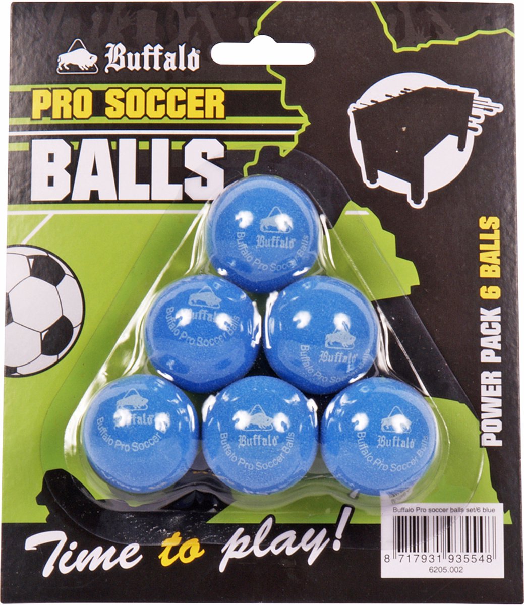 Buffalo pro set de ballons de baby-foot 6pcs bleu
