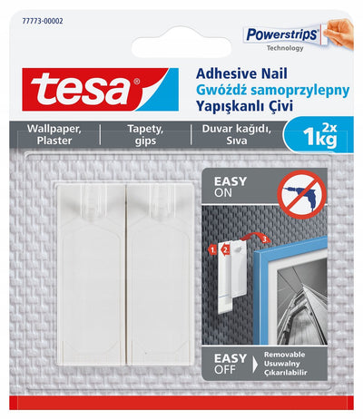 Tesa - clou autocollant - plâtre tapeten - 1 kg - blanc
