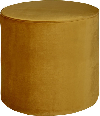 Woood pouf haut sara - velours - ocre - 46x46x46