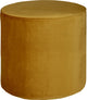 Woood pouf haut sara - velours - ocre - 46x46x46