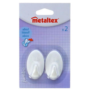 Metaltex Metaltex Crochets adhésifs ovales 2 morceaux de blanc