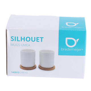 Bredemeijer Theemok Umea 200ml blanc et coaster ensemble 2