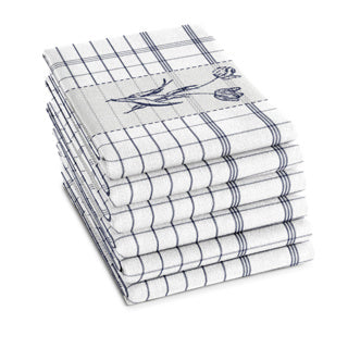 Serviette à thé DDDDD Lisse 60x65 bleu