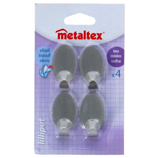Metaltex Metaltex Crochets collants ovales petits petites pièces en acier inoxydable