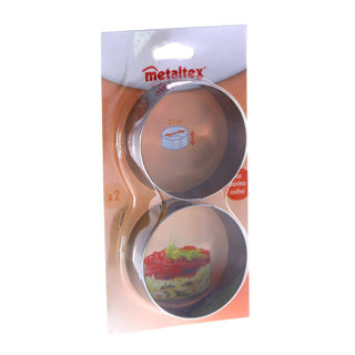 Metaltex Metaltex Baking Anneaux de 8,5x3,2 cm 2 pièces d'acier inoxydable