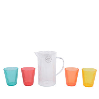 Pichet verseur en plastique avec tasses | 2 pièces