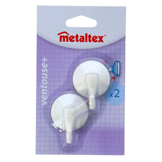 Metaltex Metaltex crochets avec aspiration 2 pièces blanches