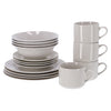 Ensemble de petit-déjeuner Alpina Blanc de 16 pièces