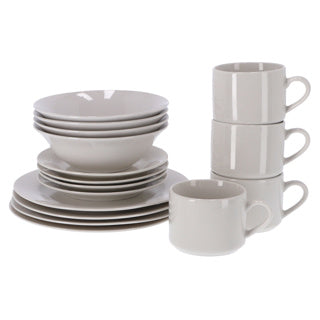 Ensemble de petit-déjeuner Alpina Blanc de 16 pièces