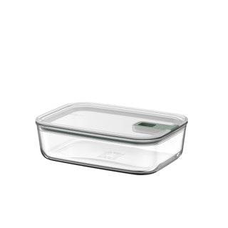 Récipient alimentaire en verre Mepal easyclip - 1,5 l - Récipient alimentaire en verre à fermeture coulissante - Convient au micro-ondes. four (à vapeur). réfrigérateur et congélateur - sauge nordique