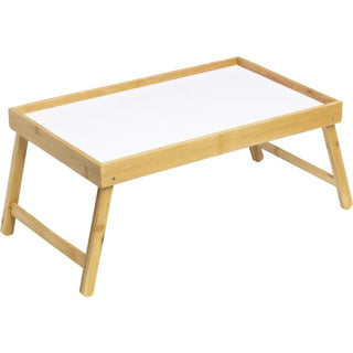 Autres marques Plateau de pliage en bambou 50x30 cm blanc brun