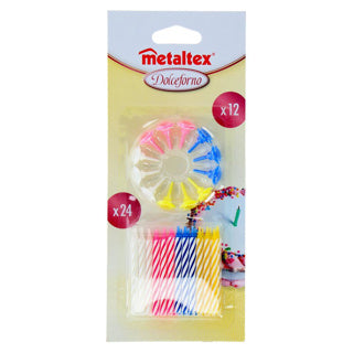 Cougies de gâteau Metaltex 24 pièces et 12 supports